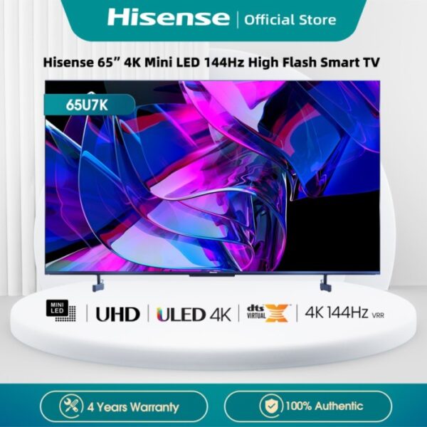 HISENSE 65U7K ULED TV 65 INCH 4K 144Hz VIDAA OS 65U7K