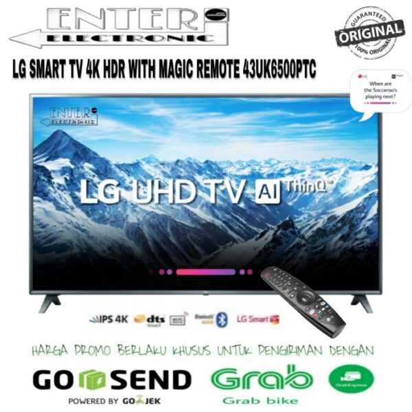 LG LED TV 43UK6500 SMART TV LED 43 INCH UHD 4K HDR LG 43UK6500PTC