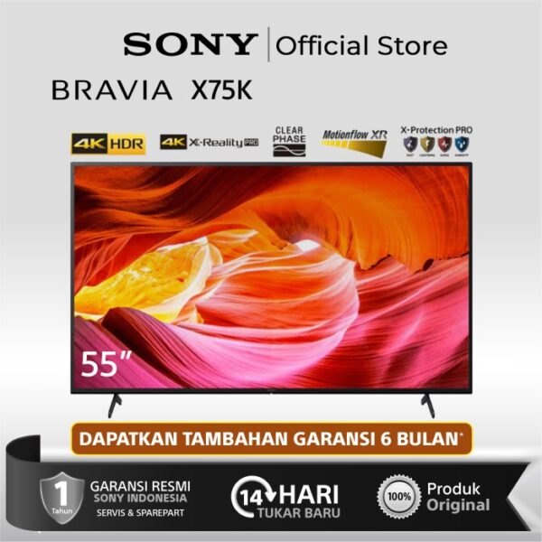 SONY Bravia X75K 55 Inch 4K HDR TVSmart TV KD 55X75K