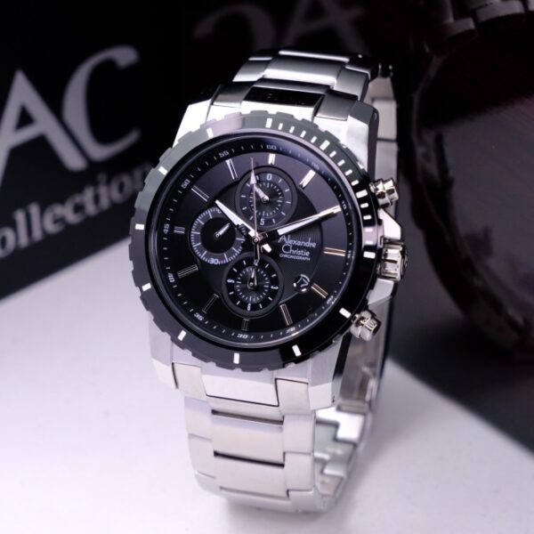 ALEXANDRE CHRISTIE AC 6141 SILVER BLACK GARANSI RESMI 1TAHUN Alexandre Christie