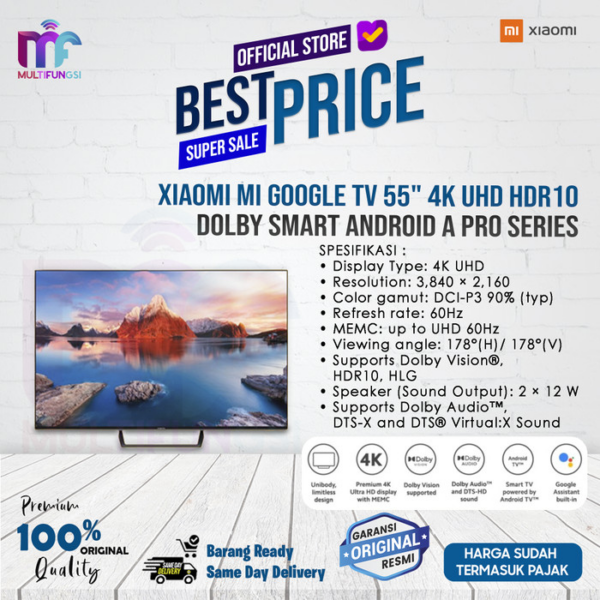 Xiaomi Mi Google TV 55 4K UHD HDR10 Dolby Smart Android A Pro Series